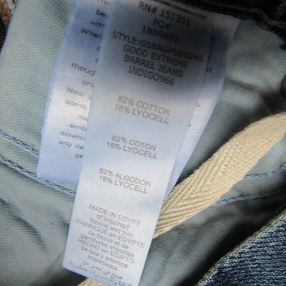 Good American Good Extreme Barrel Jeans NWT Indigo Size 27 4 - Picture 5 of 9